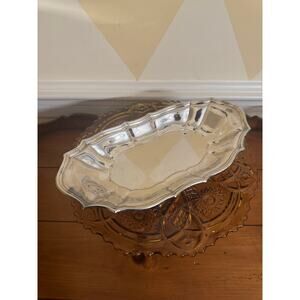 Vintage Silverplate Oval Celery Dish | Scalloped Edge Relish Tray | 12.5"